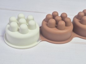 Molde silicona 4 jabones masajeadores redondos 
